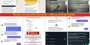 Důrazné varování před podvodníky - obětí jsou bohužel desítky!