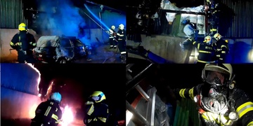 Od hořícího auta chytil přilehlý sklad škrobu