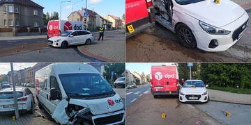 Střet auta s dodávkou