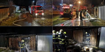 Noční požár v Nýřanech s neobvyklým zpestřením