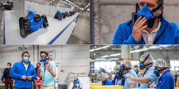 Ministr Hamáček si přijel prohlédnout výrobu nejlepších masek v evropě