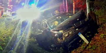 Po nárazu auta do stromu řidič utekl