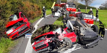 Čelní střet uzavřel silnici