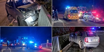 Mladý řidič s vozem málem spadl do řeky