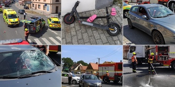 Řidička doslova smetla ženu na elektrokoloběžce