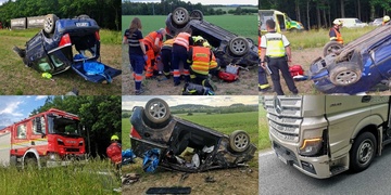 Střet osobního vozu s kamionem, o život řidiče teď bojují lékaři