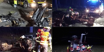 Muž auto doslova roztříštil o strom