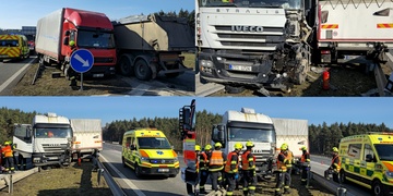 Střet dvou nákladních vozů u Sulkova