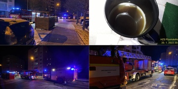 V bytě, kde bylo pouze malé dítě a pes, došlo k požáru