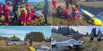 Havárie letadla, na místě přistává vrtulník LZS