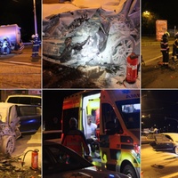 Opilci narazili do cisterny s palivem a jejich auto začalo hořet