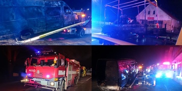 Dodávka shořela i s přívěsem