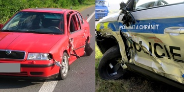 Viděli jste střet tří osobních vozů včetně policejního?