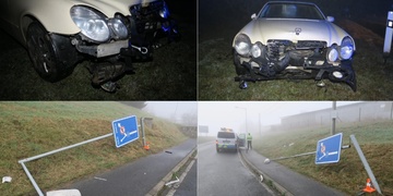 Srazil lampu i značku a utekl od auta