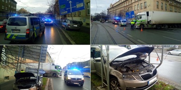 Po střetu skončil vůz ve značce