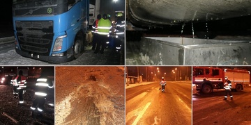 Kamion rozlil naftu po polovině Plzně