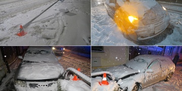 Jeden boural do zábradlí, druhý do značky