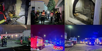 Požár ubytovny v Jateční ulici, byl vyhlášen druhý stupeň požárního poplachu