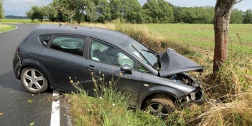 Řidička narazila s autem do stromu