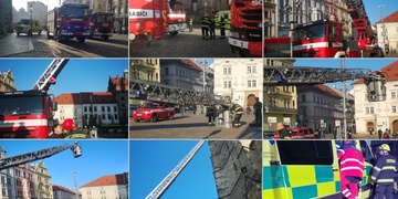 Záchranná akce na věži plzeňského kostela