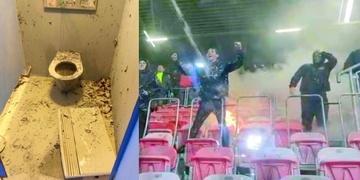 Sparťanští fans řádili v Doosan Aréně jako smyslů zbavení