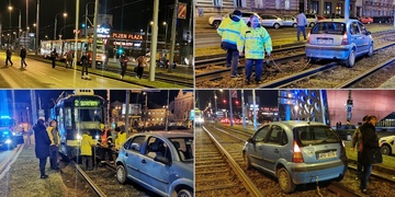A jak již tradičně, auto v kolejišti...