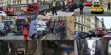 Velký požár na Slovanech, silně popálený muž před ohněm vyskočil ze třetího patra