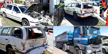 Nákladní vůz najel do osobního a zranil jeho řidičku