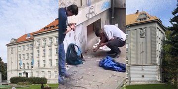 Děti z oken školy pozorují narkomany píchající si fet do žil