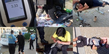 Z pomyslného závodu byl vyřazen, pozvracel se totiž strážníkům pod nohy