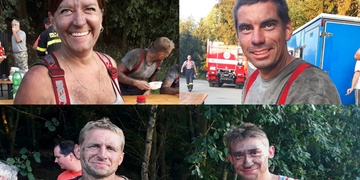 Hasiči tráví noc na rozlehlém požářišti u Pňovan