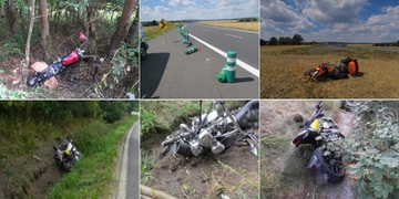 Šest nehod motocyklů za víkend