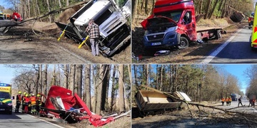 Při nehodě se střetly dva nákladní vozy