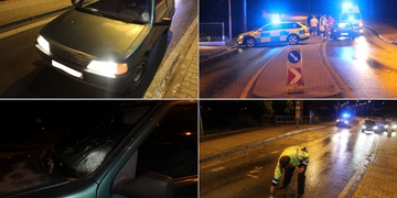 Mladík přeletěl kapotu a prorazil čelní sklo