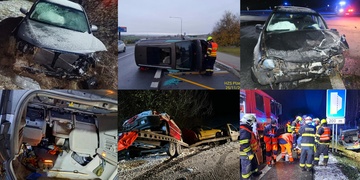 Střety vozů, převrácená auta i havárie odtahovky