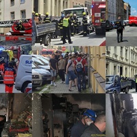 Velký požár na Slovanech, silně popálený muž před ohněm vyskočil ze třetího patra