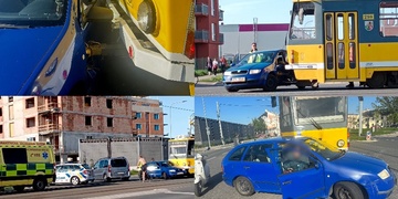 Střet auta s tramvají