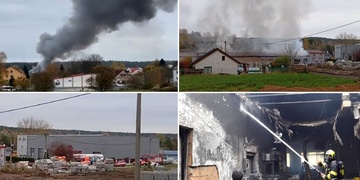 Rozsáhlý požár v Kaznějově