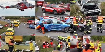 A další dnešní dopravní nehoda, do nemocnice transportují ženu a dvě děti