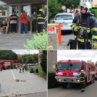 Požár v bývalém hotelu Škoda