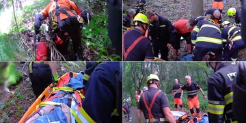 Na školním výletu spadla dívka ze skály - do nemocnice ji musel transportovat vrtulník