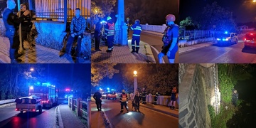 Noční manévry záchranných složek u Kalikovského mlýna