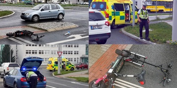 Střet vozu s mužem na elektrokoloběžce