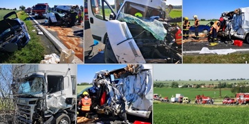 Čelní střet dodávky s kamionem zcela uzavřel silnici z Plzně do Domažlic