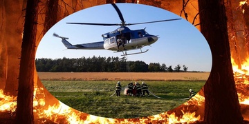 K požáru lesa musel být povolán i vrtulník s Bambi vakem