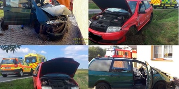 S více než promilí havaroval do příkopu, s více než dvěma do domu