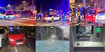 Na Americké ukradl auto a v sadech Pětatřicátníků s ním způsobil hromadnou dopravní nehodu