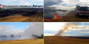 Požáry polí zaměstnávají hasiče