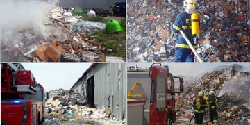 Požár haly s papírovým odpadem