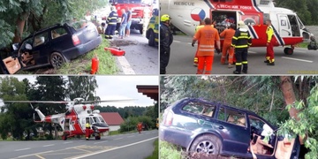 Řidič usnul a narazil do stromu